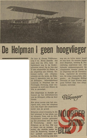 De Helpman I geen hoogvlieger