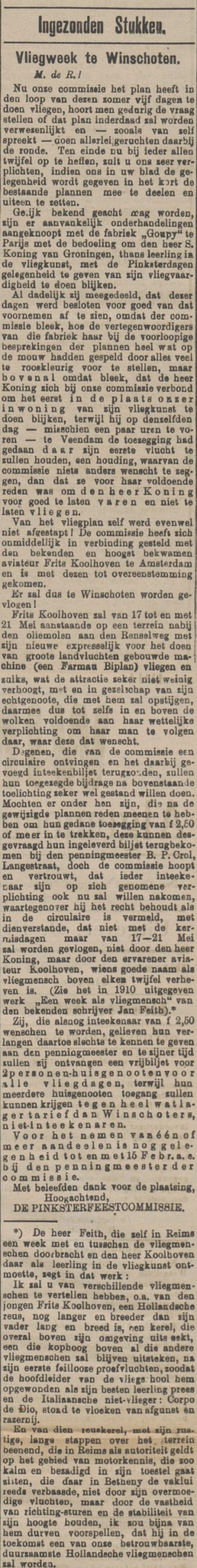 Winschoter courant, 1 februari 1911