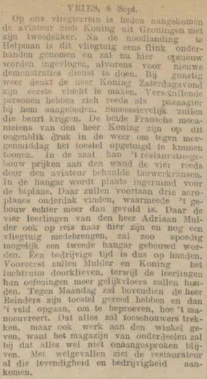 Provinciale Drentsche en Asser courant, 9 september 1911